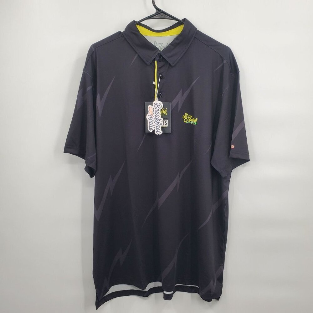 RSVLTS Breakfast Balls Polo Short Sleeve Top Men Size XL NWT St. André Golf